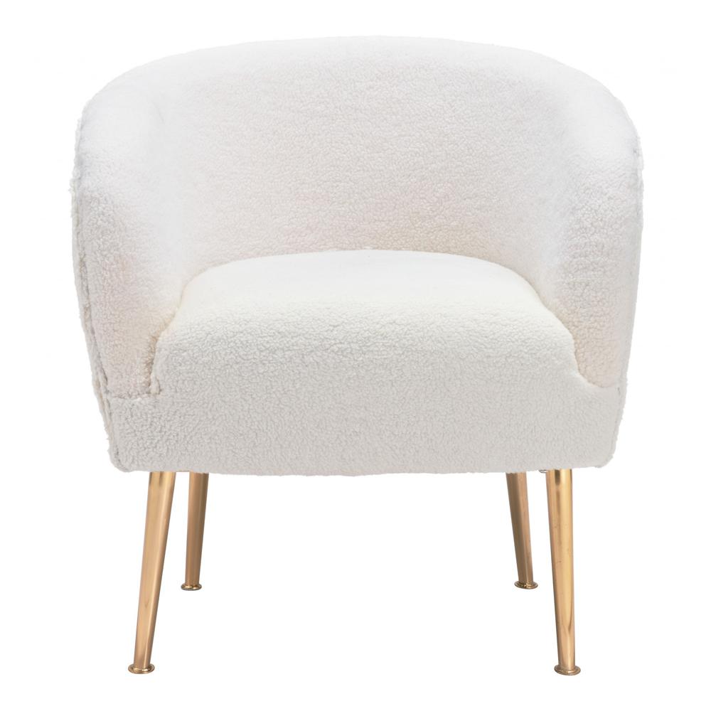 Sherpa Accent Chair Beige & Gold Beige & Gold. Picture 3