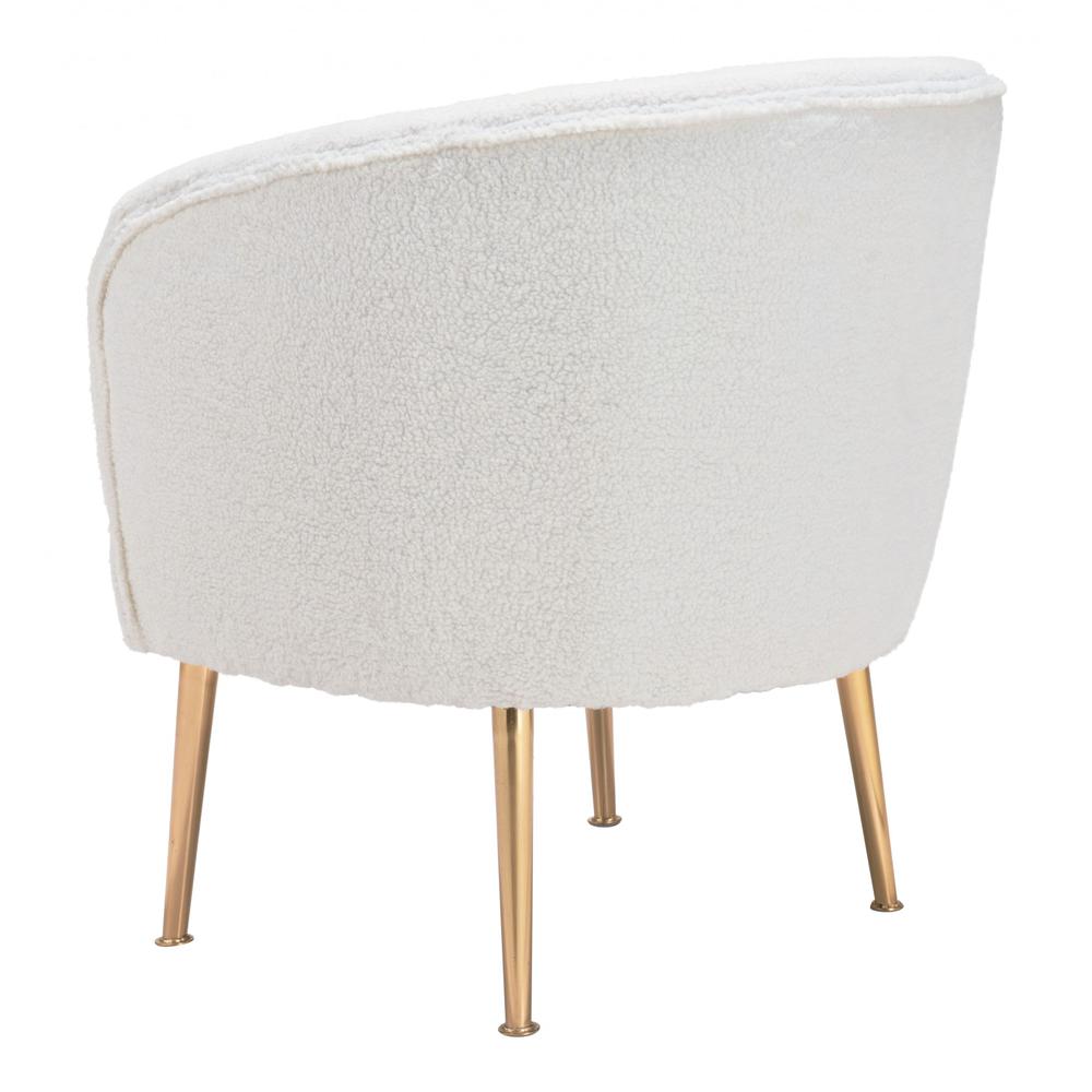 Sherpa Accent Chair Beige & Gold Beige & Gold. Picture 5