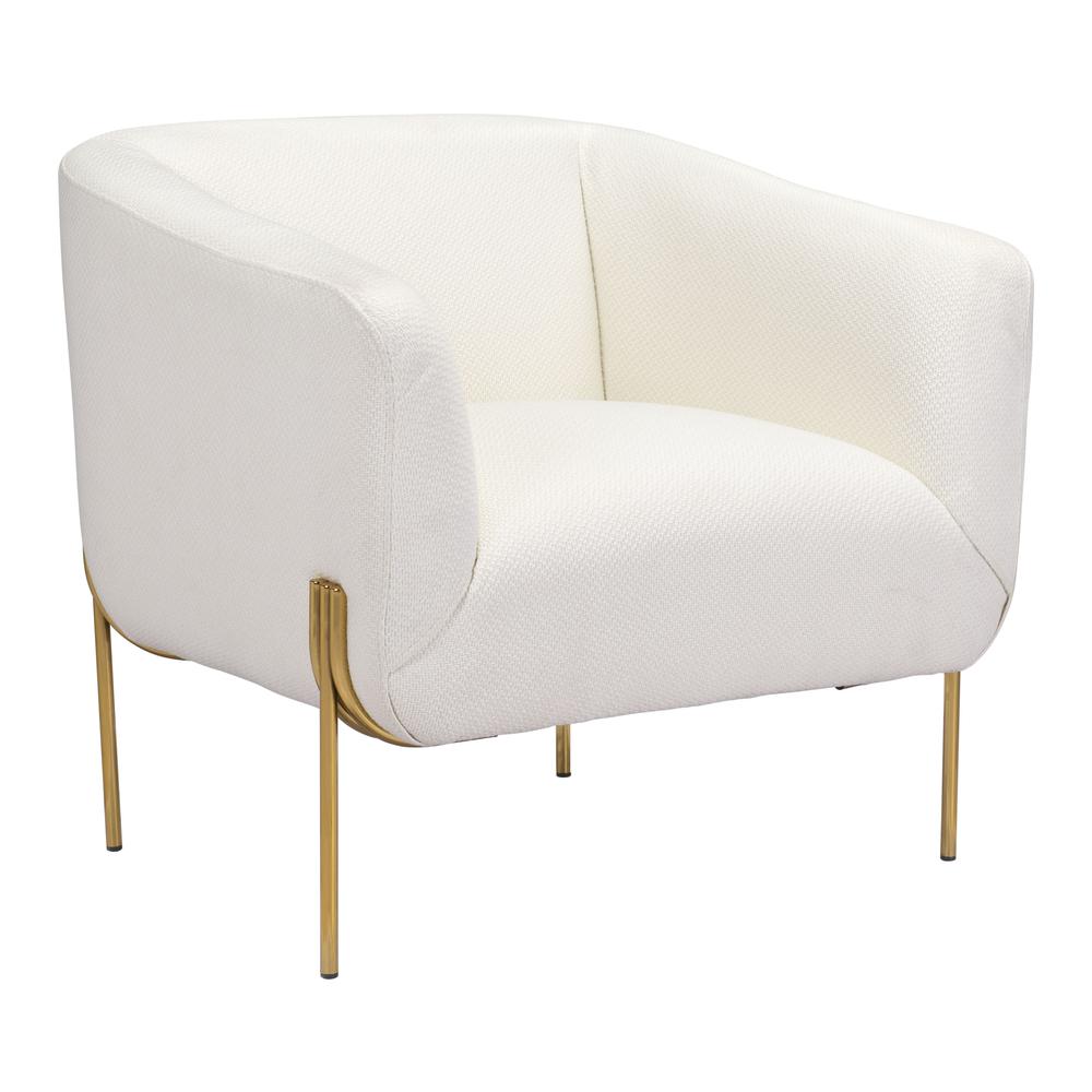 Micaela Arm Chair Ivory & Gold Ivory & Gold. Picture 1