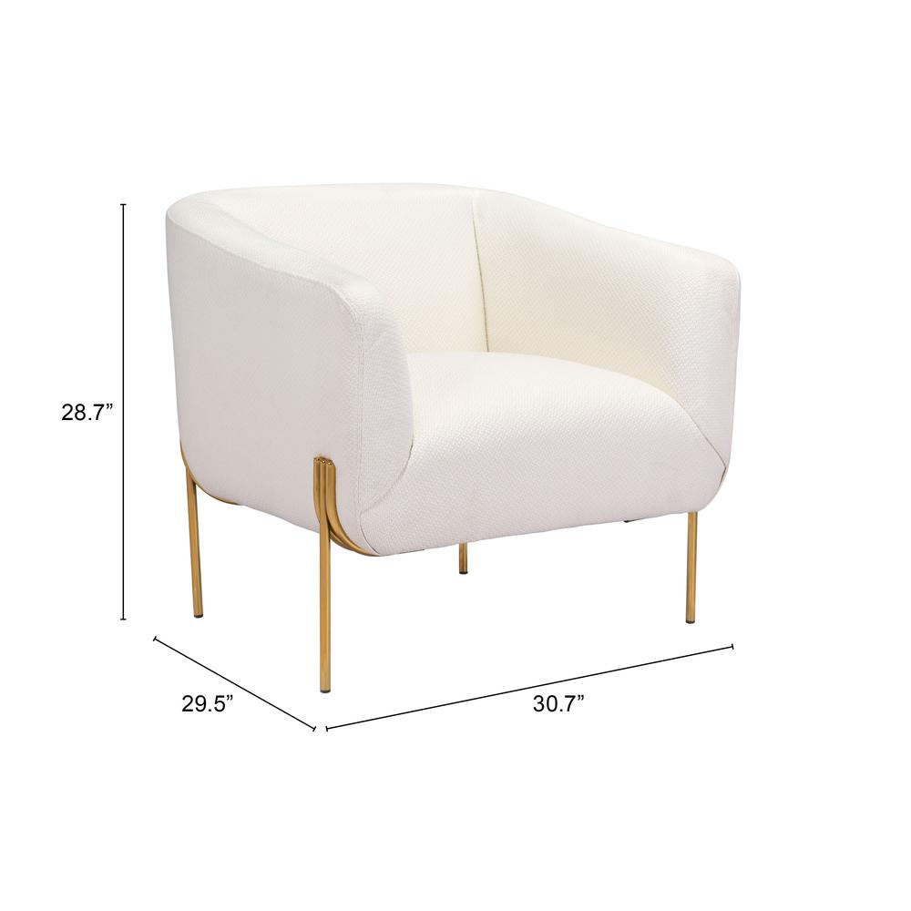 Micaela Arm Chair Ivory & Gold Ivory & Gold. Picture 8