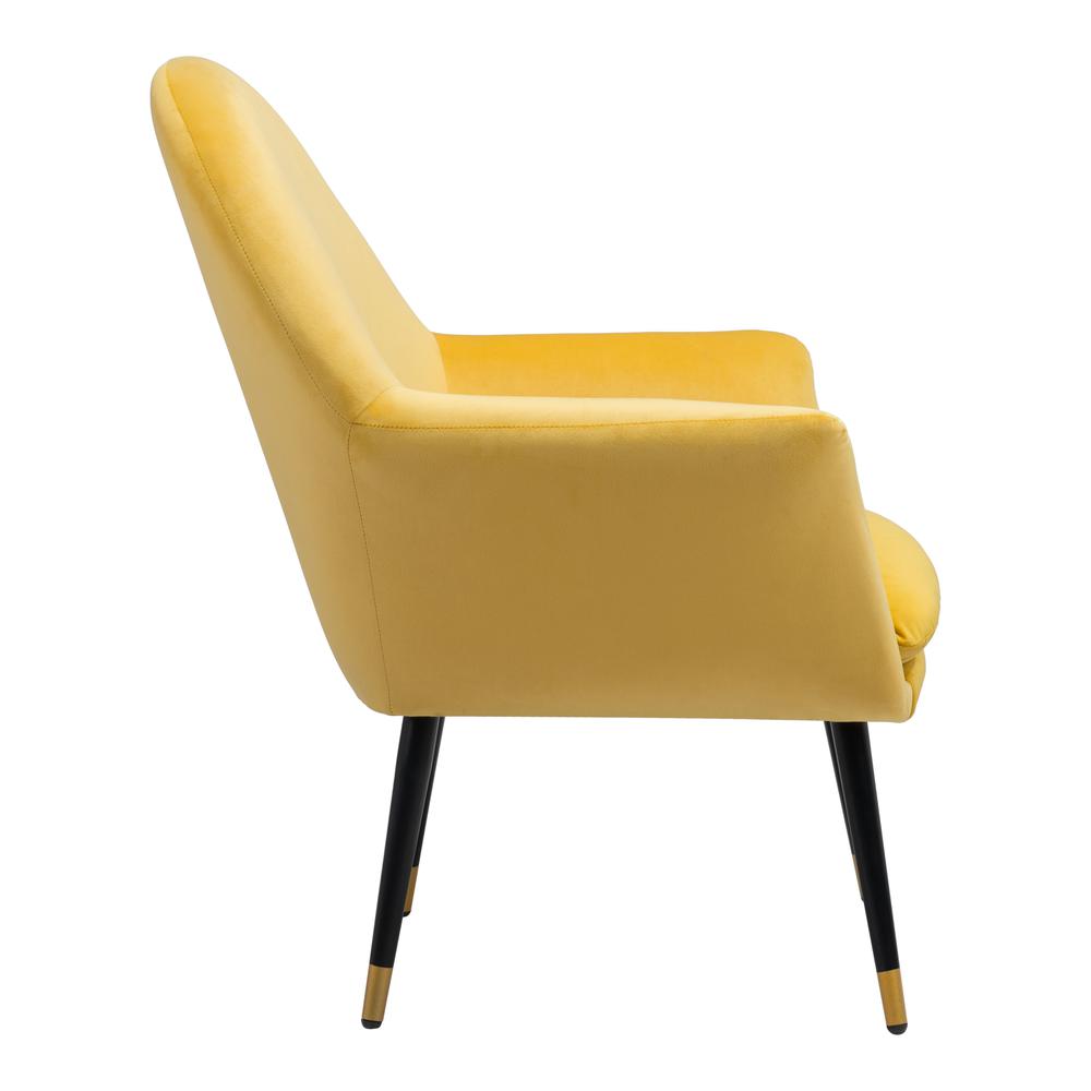 Alexandria Accent Chair Yellow Yellow Velvet. Picture 2