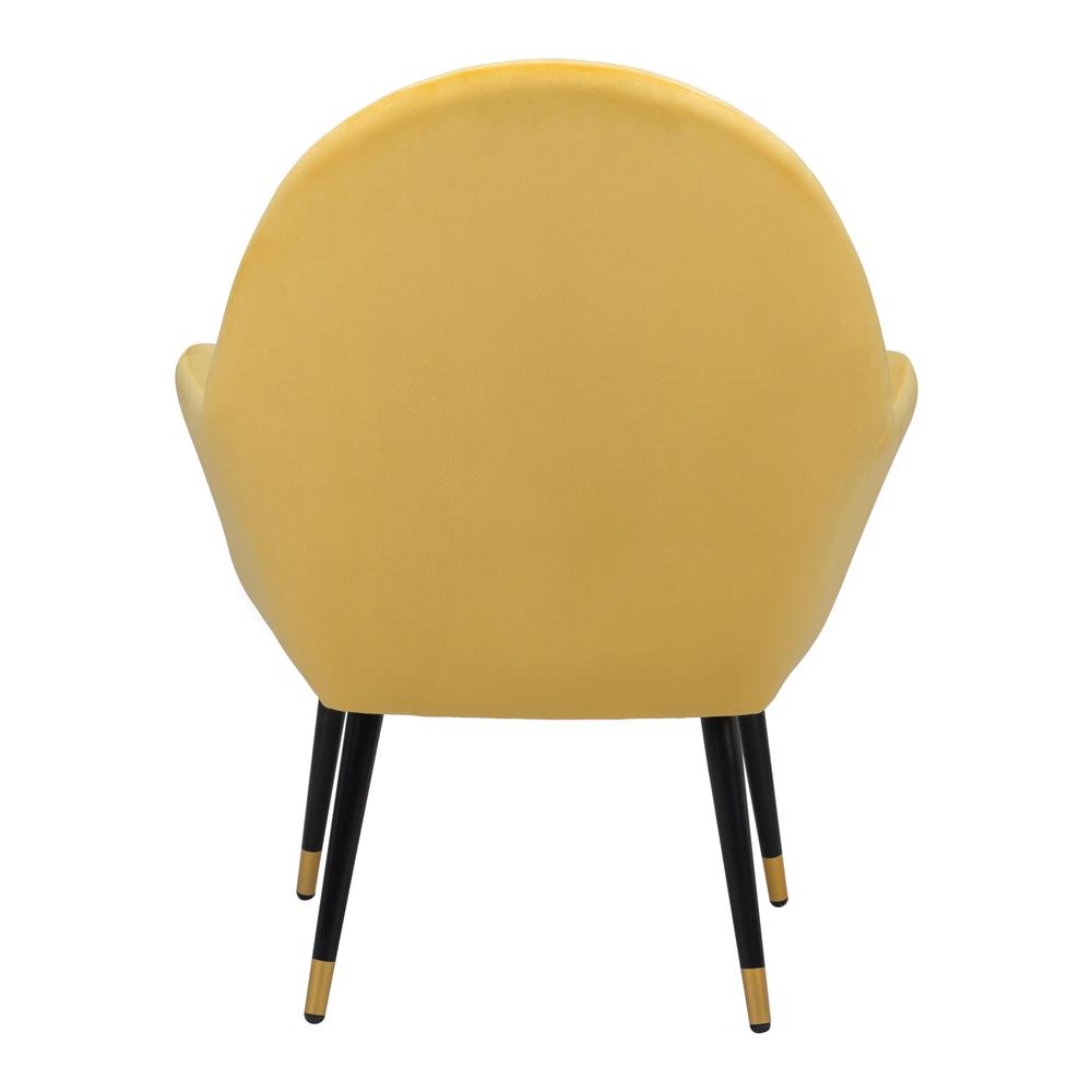 Alexandria Accent Chair Yellow Yellow Velvet. Picture 4