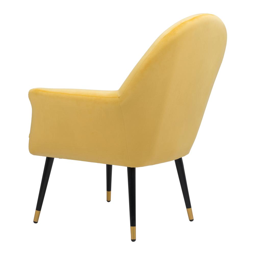 Alexandria Accent Chair Yellow Yellow Velvet. Picture 5