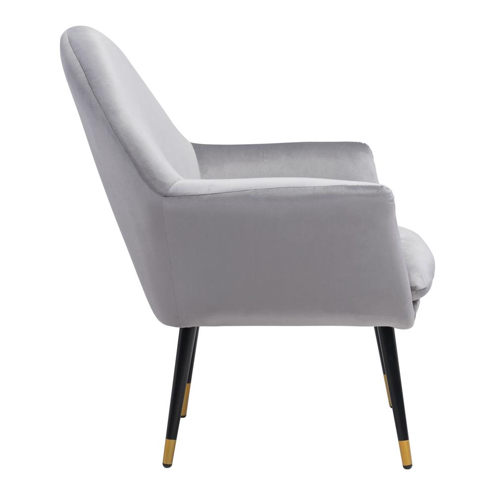 Alexandria Accent Chair Light Gray Gray Velvet. Picture 2