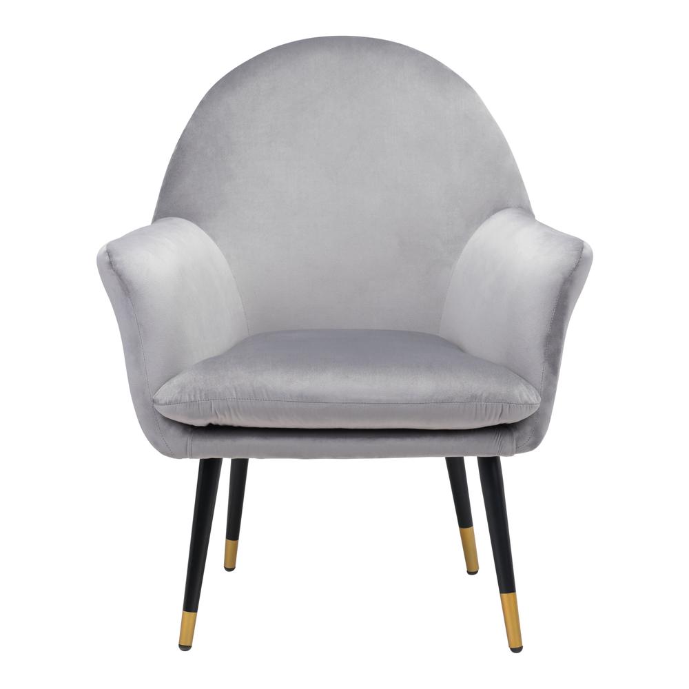 Alexandria Accent Chair Light Gray Gray Velvet. Picture 3