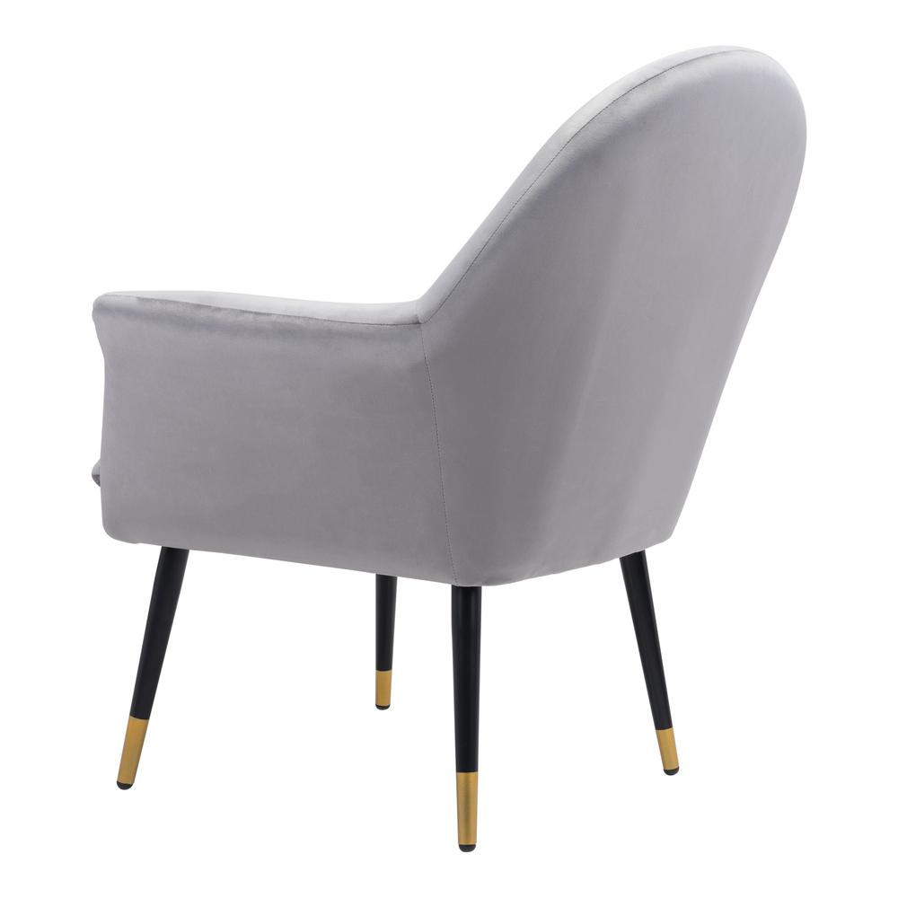 Alexandria Accent Chair Light Gray Gray Velvet. Picture 5