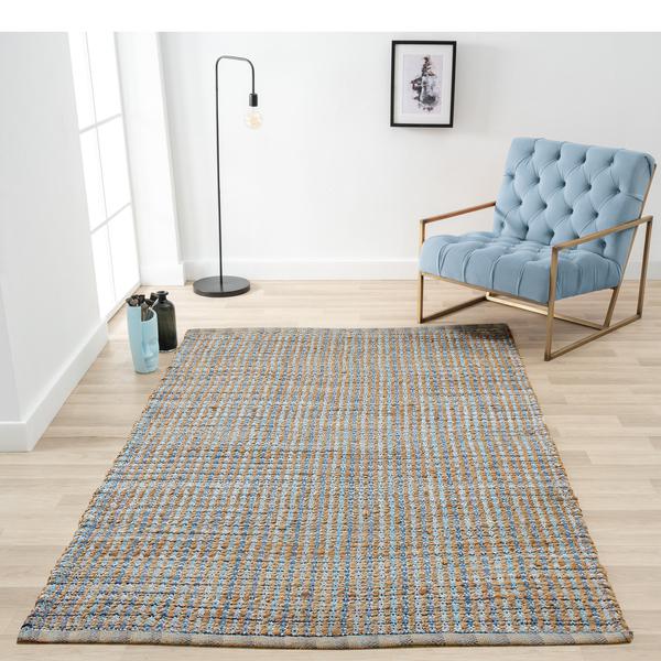 8’ x 10’ Navy and Natural Interwoven Area Rug Navy/Natural. Picture 8