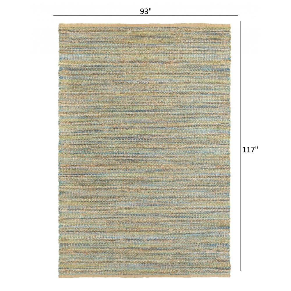 8’ x 10’ Multitoned Braided Jute Area Rug Natural/Blue/Green. Picture 4