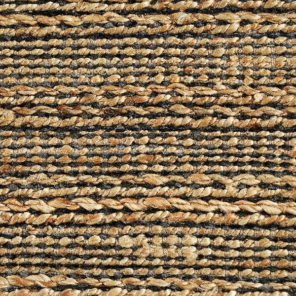 8’ x 10’ Gray and Natural Braided Striped Area Rug Natural/Gray. Picture 2