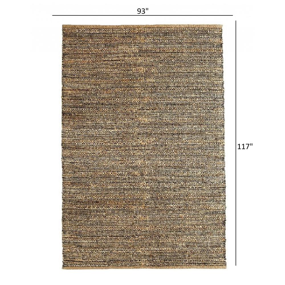 8’ x 10’ Gray and Natural Braided Striped Area Rug Natural/Gray. Picture 8