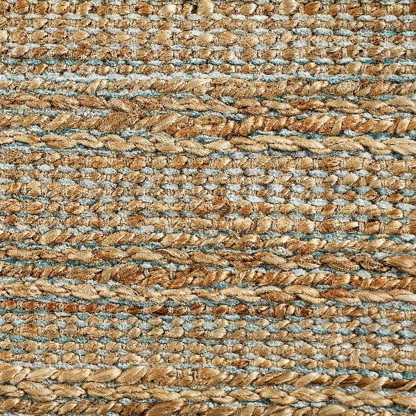 8’ x 10’ Blue and Natural Braided Jute Area Rug Natural/Spa Blue. Picture 2