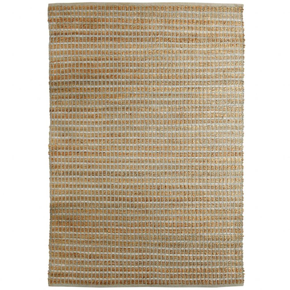 5’ x 8’ Gray Grid Farmhouse Area Rug Natural/Gray. Picture 1