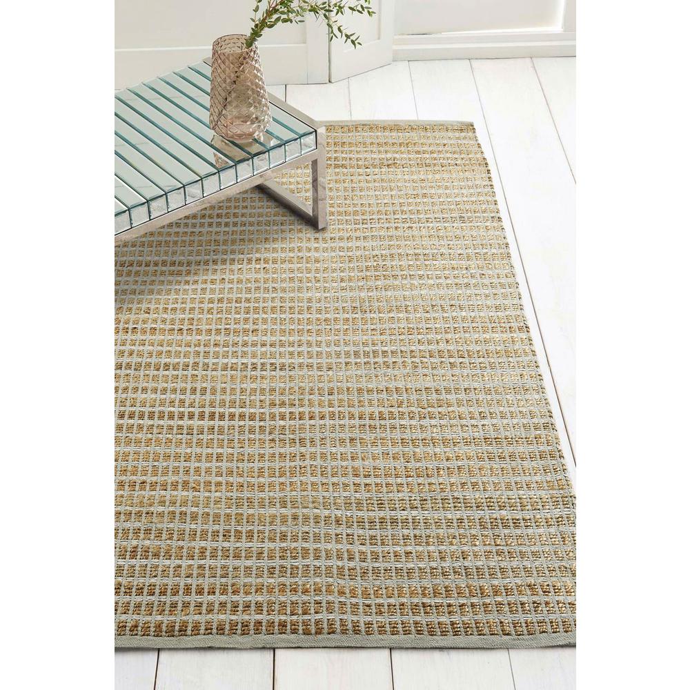 5’ x 8’ Gray Grid Farmhouse Area Rug Natural/Gray. Picture 7