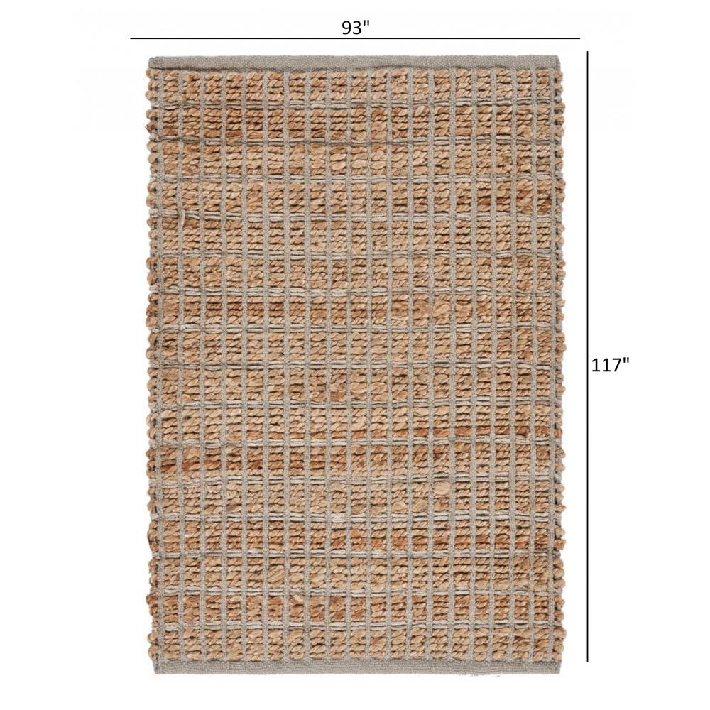 8’ x 10’ Gray Grid Farmhouse Area Rug Natural/Gray. Picture 8