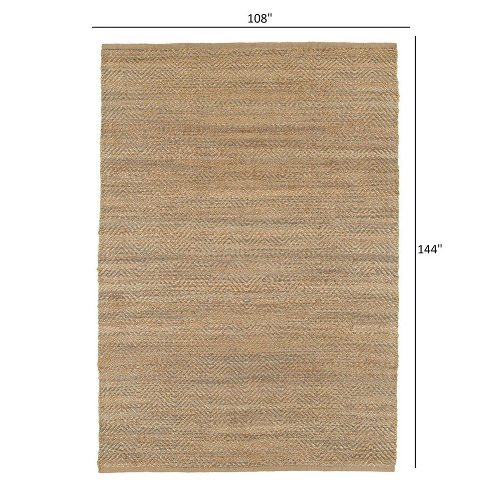 9’ x 12’ Tan and Gray Boho Chic Area Rug Natural/Gray. Picture 4