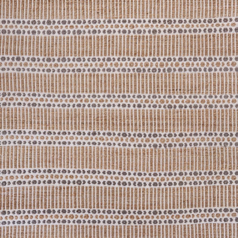 8’ x 10’ Tan and Gray Detailed Stripes Area Rug Natural/Gray. Picture 2