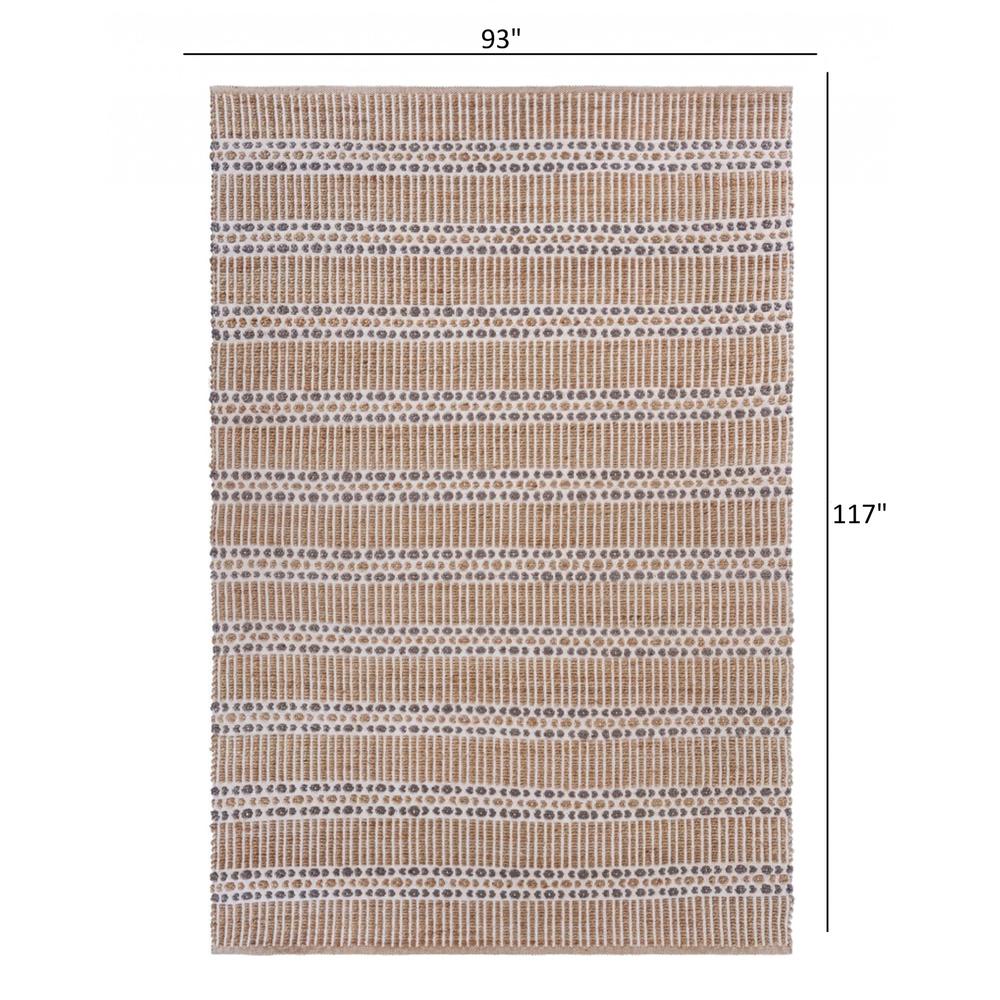 8’ x 10’ Tan and Gray Detailed Stripes Area Rug Natural/Gray. Picture 8