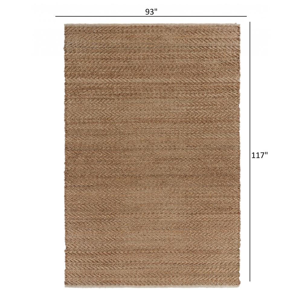 8’ x 10’ Natural Toned Chevron Pattern Area Rug Natural. Picture 8