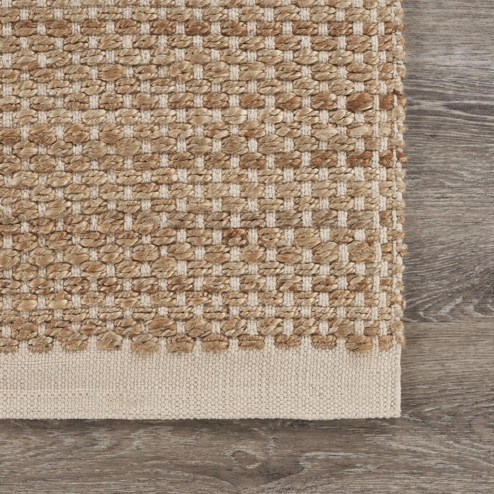 8’ x 10’ Tan and White Detailed Woven Area Rug Tan/Off-White. Picture 6