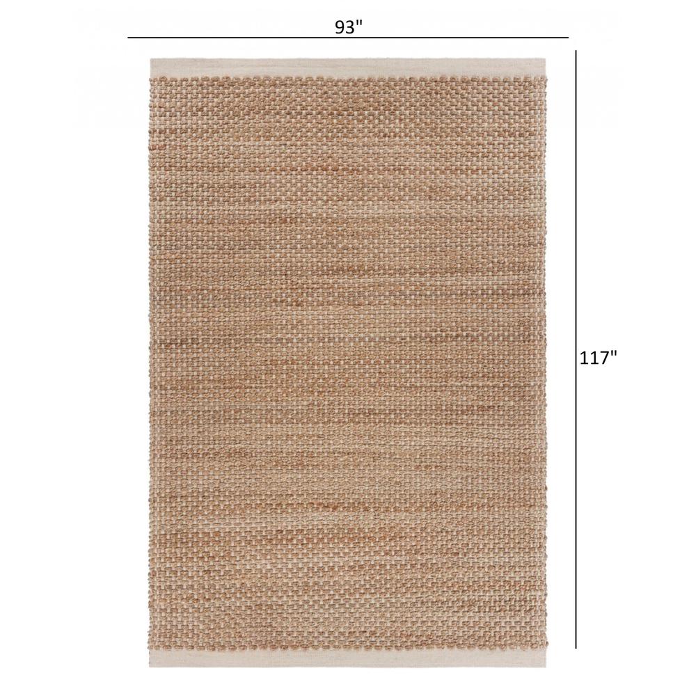 8’ x 10’ Tan and White Detailed Woven Area Rug Tan/Off-White. Picture 8
