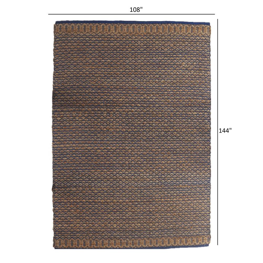 9’ x 12’ Tan and Blue Detailed Lattice Area Rug Tan/Blue. Picture 9
