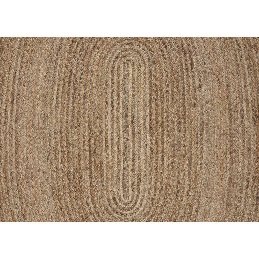 7’ Brown Oval Shaped Jute Area Rug Natural. Picture 2