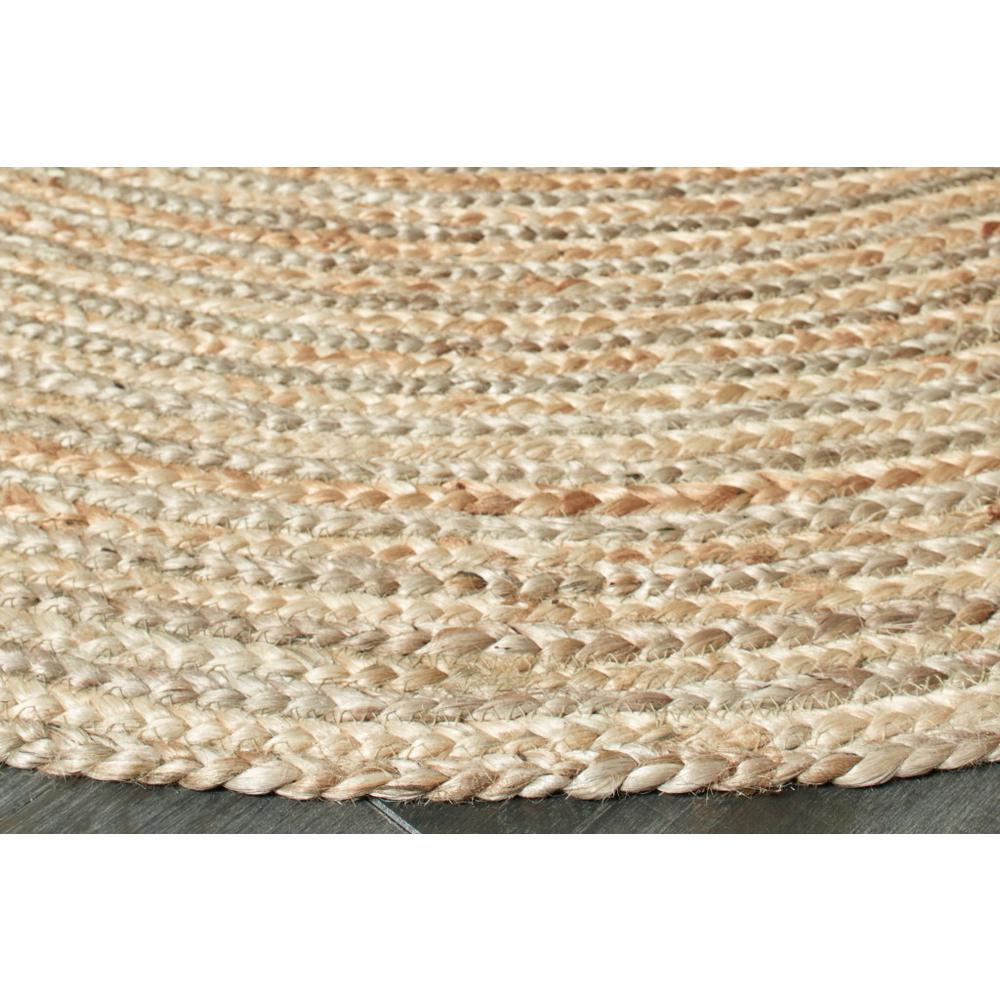 7’ Brown Oval Shaped Jute Area Rug Natural. Picture 3