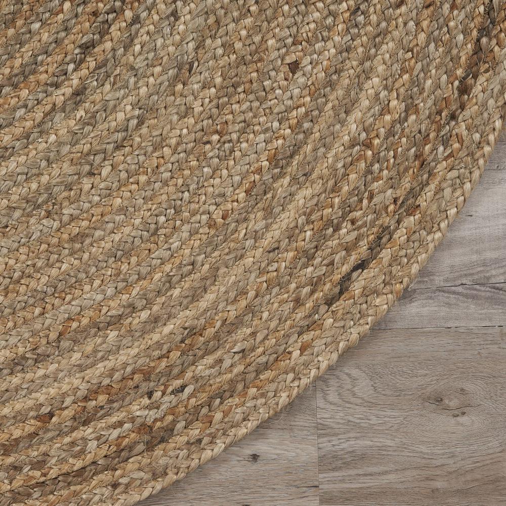 7’ Brown Oval Shaped Jute Area Rug Natural. Picture 6