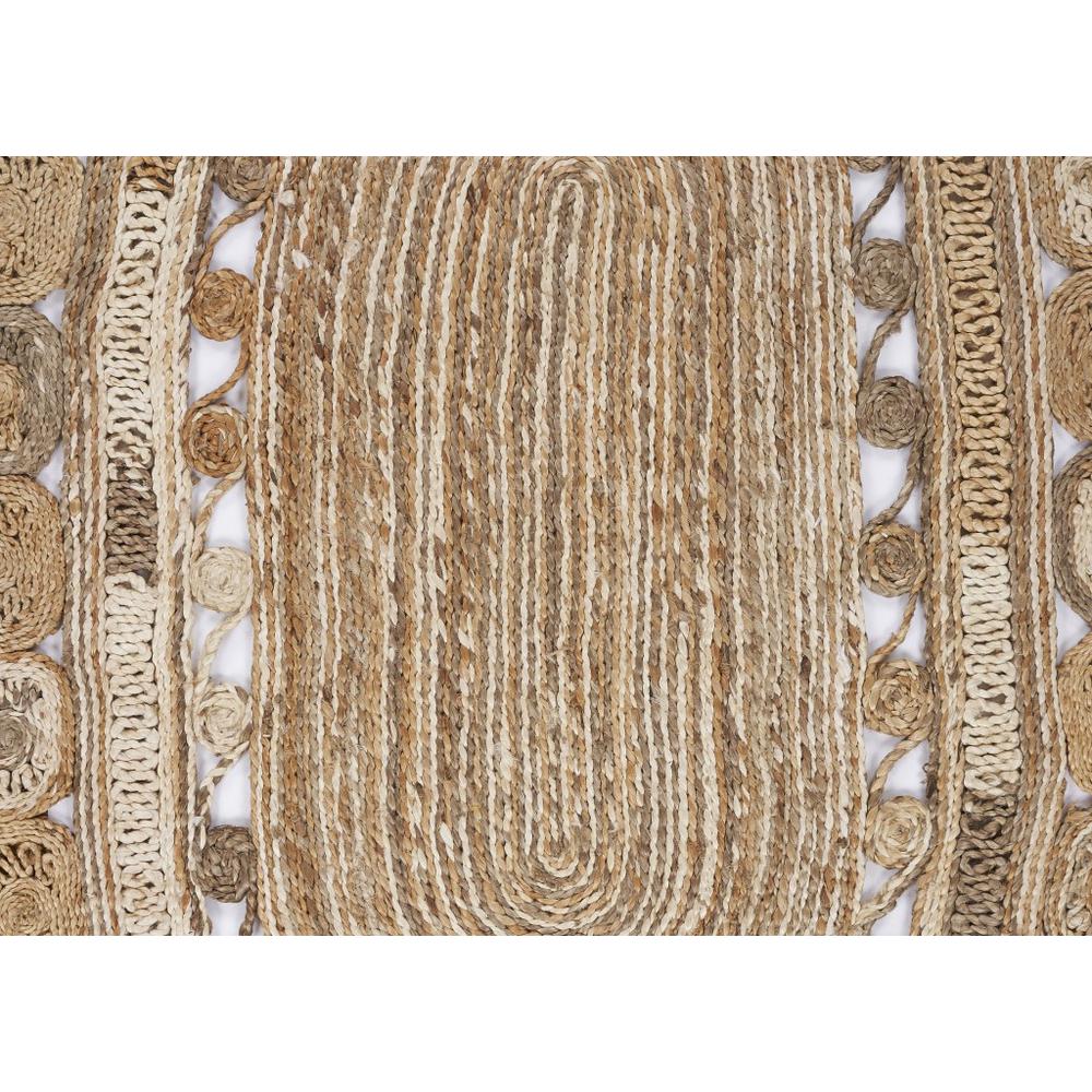 7’ Oval Shaped Natural Toned Area Rug Natural. Picture 2