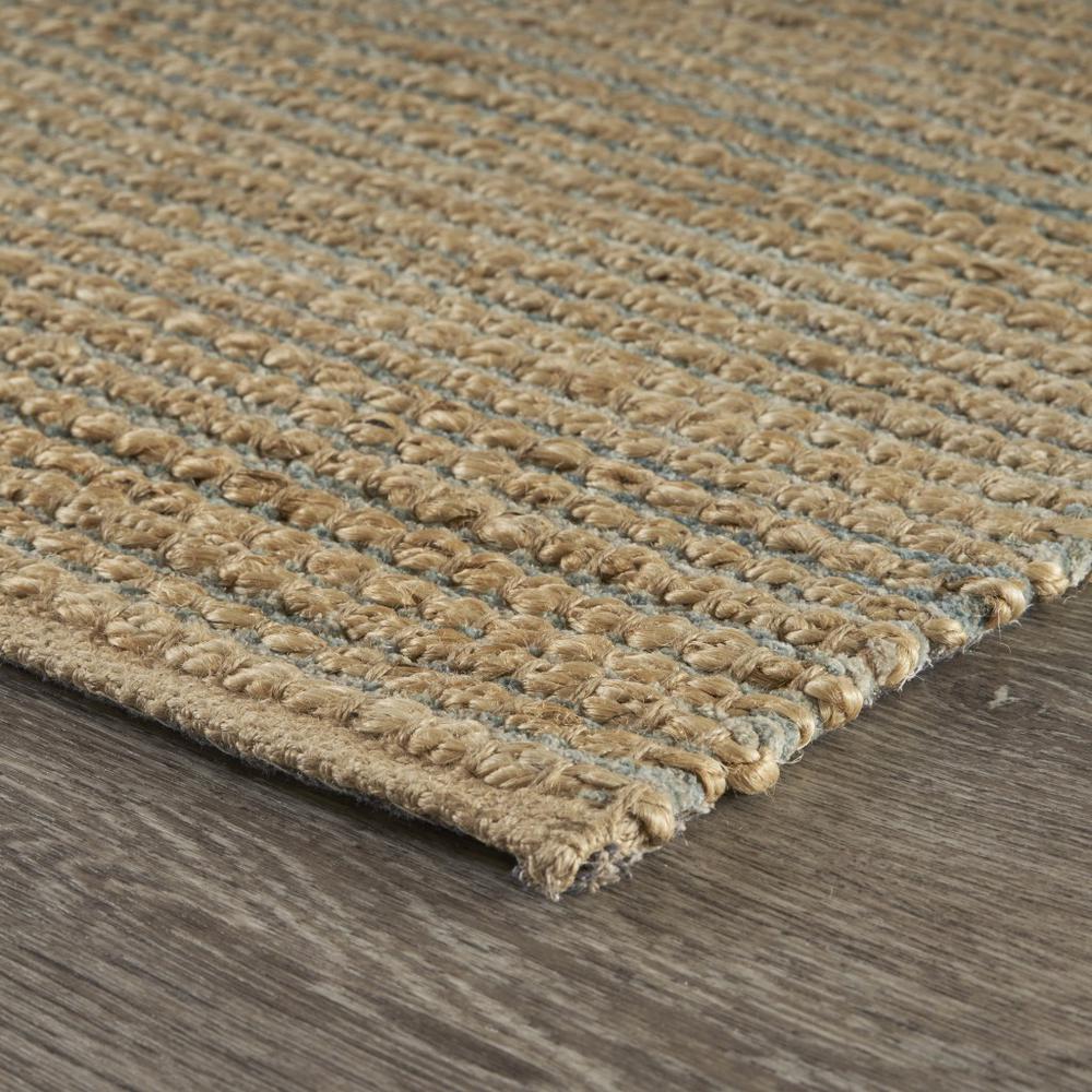 5’ x 8’ Tan and Blue Undertone Striated Area Rug Natural/Blue. Picture 3
