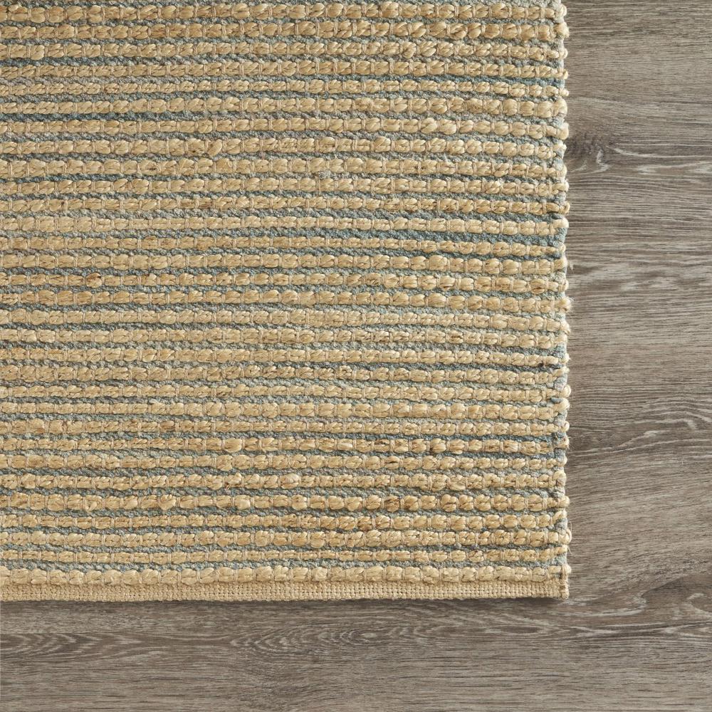5’ x 8’ Tan and Blue Undertone Striated Area Rug Natural/Blue. Picture 6