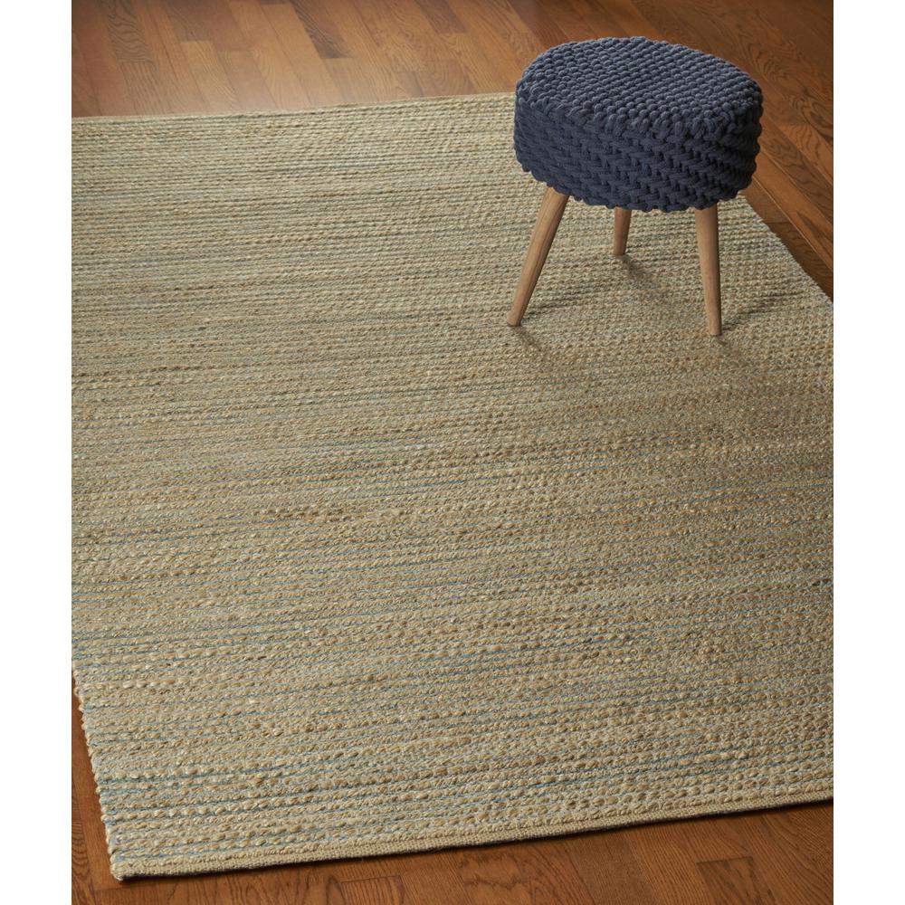 5’ x 8’ Tan and Blue Undertone Striated Area Rug Natural/Blue. Picture 7