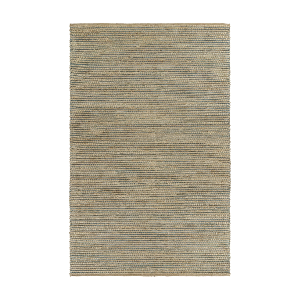 5’ x 8’ Tan and Blue Undertone Striated Area Rug Natural/Blue. Picture 8