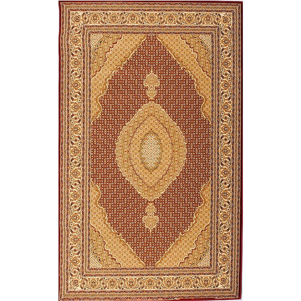 2’ x 10’ Red and Beige Medallion Runner Rug Red. Picture 1