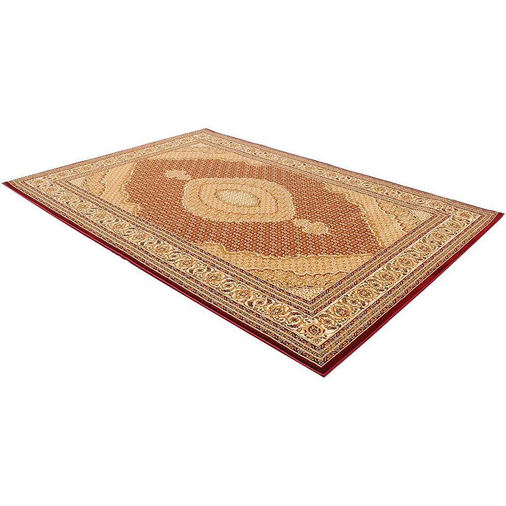 2’ x 10’ Red and Beige Medallion Runner Rug Red. Picture 2