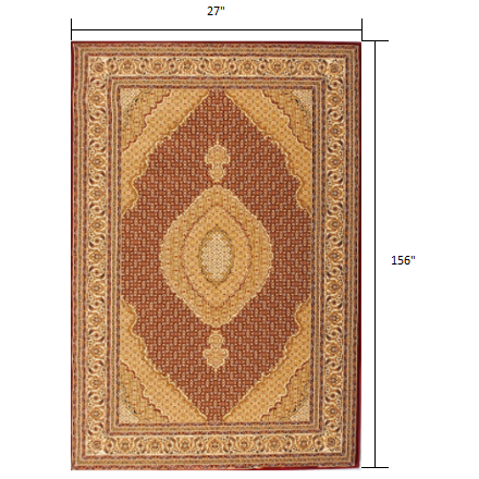 2’ x 13’ Red and Beige Medallion Runner Rug Red. Picture 4