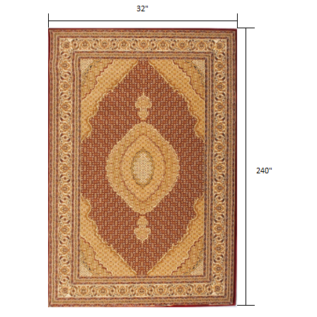 3’ x 20’ Red and Beige Medallion Runner Rug Red. Picture 4
