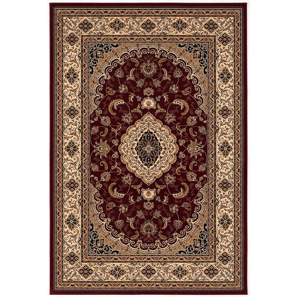 4’ x 6’ Red Floral Medallion Area Rug Red. Picture 2