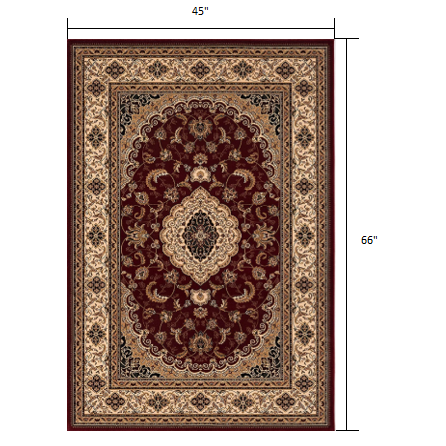 4’ x 6’ Red Floral Medallion Area Rug Red. Picture 9