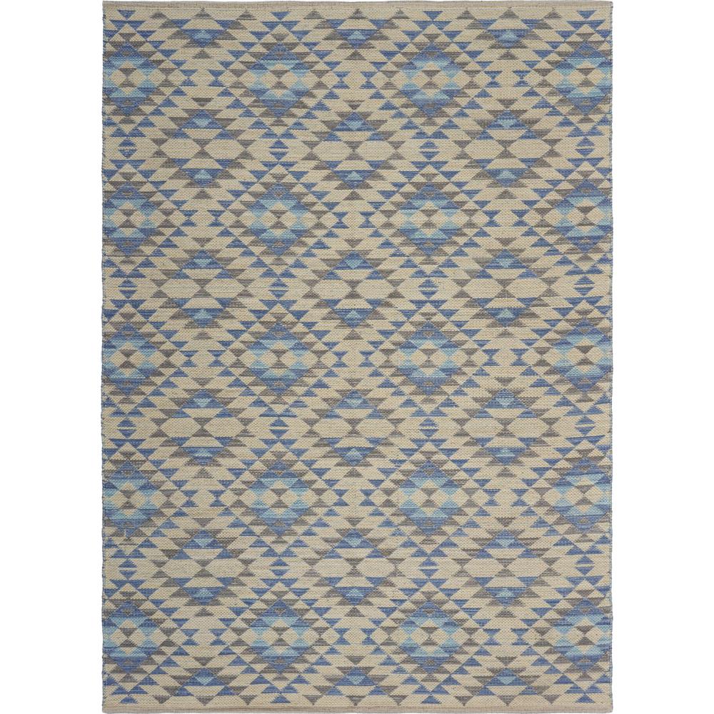 5’ x 7’ Blue Decorative Lattice Area Rug Blue. Picture 1