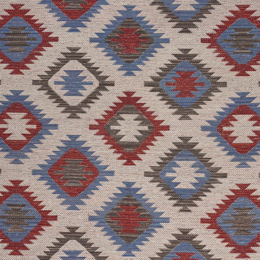 3’ x 5’ Red and Blue Geometric Diamonds Area Rug Multi. Picture 2