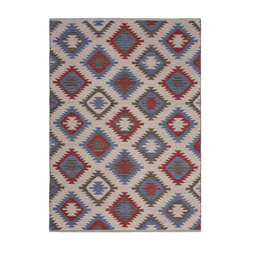 3’ x 5’ Red and Blue Geometric Diamonds Area Rug Multi. Picture 9