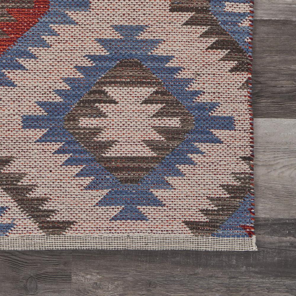 5’ x 7’ Red and Blue Geometric Diamonds Area Rug Multi. Picture 6