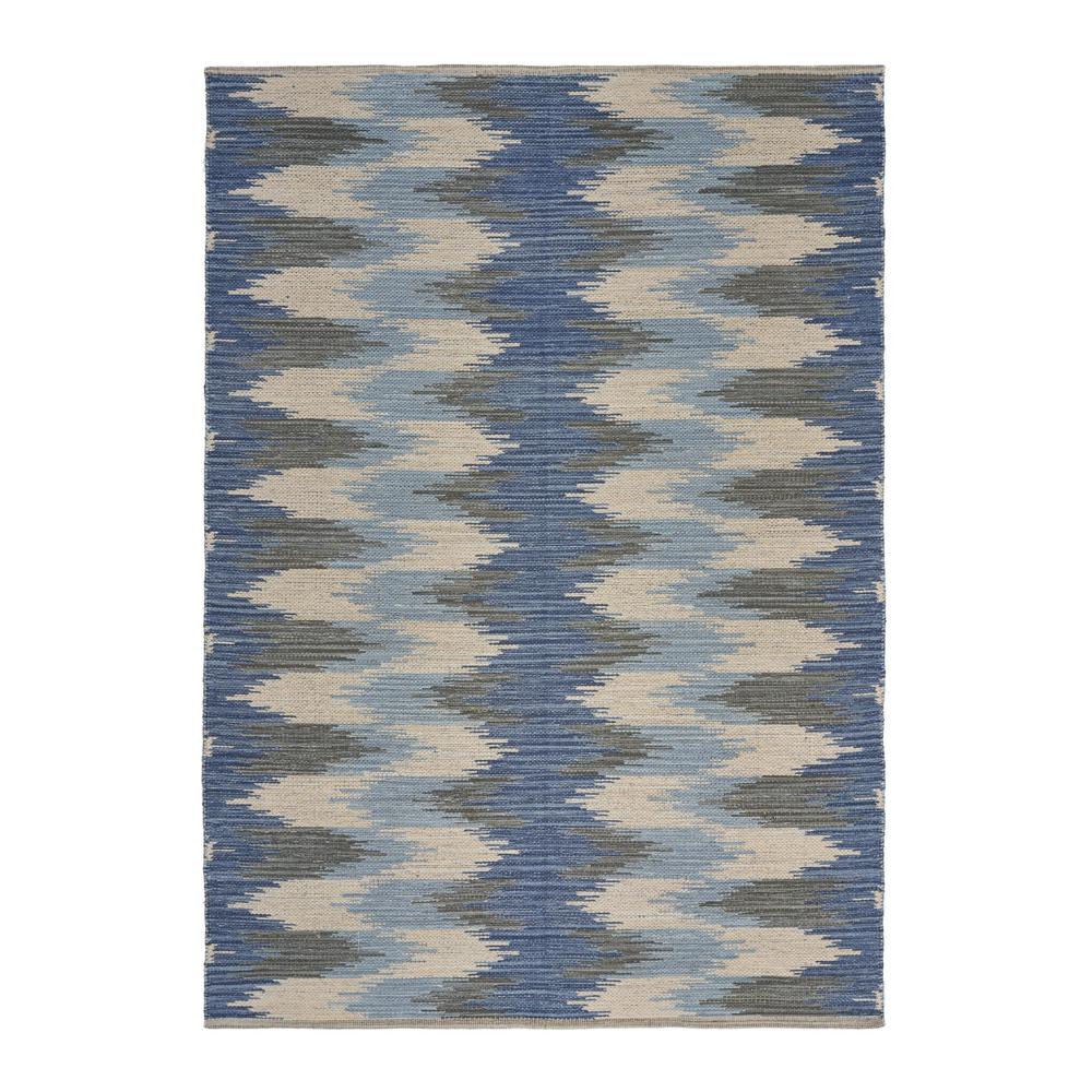 3’ x 4’ Blue and Cream Ikat Pattern Area Rug Blue/Cream. Picture 9