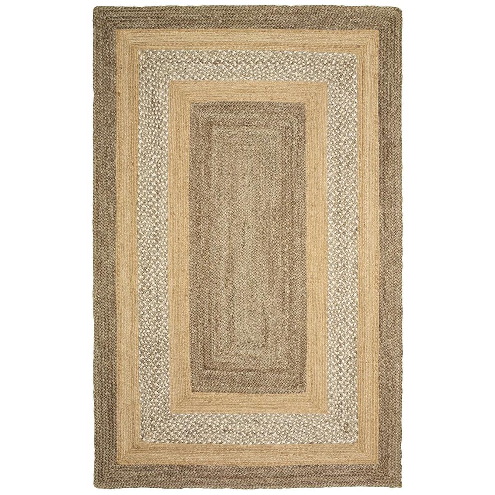 4’ x 6’ Tan and Beige Bordered Area Rug Tan. Picture 1