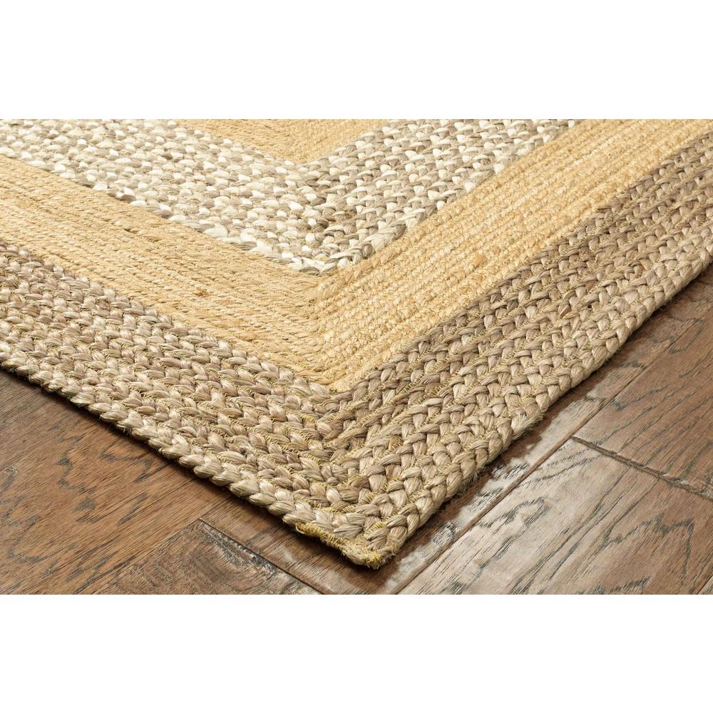 5’ x 8’ Tan and Beige Bordered Area Rug Tan. Picture 3