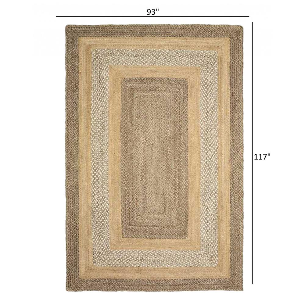 8’ x 10’ Tan and Beige Bordered Area Rug Tan. Picture 6