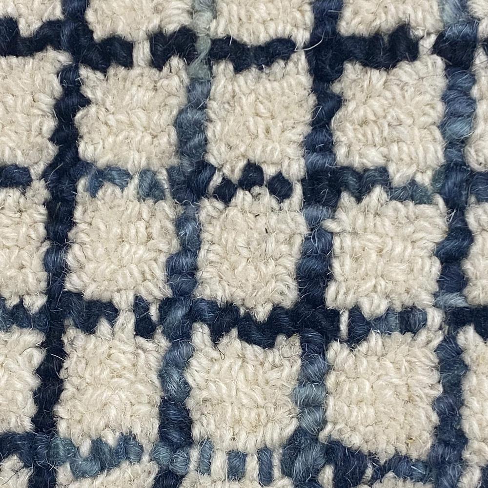 5’ x 8’ Navy and Ivory Grids Area Rug Ivory. Picture 2