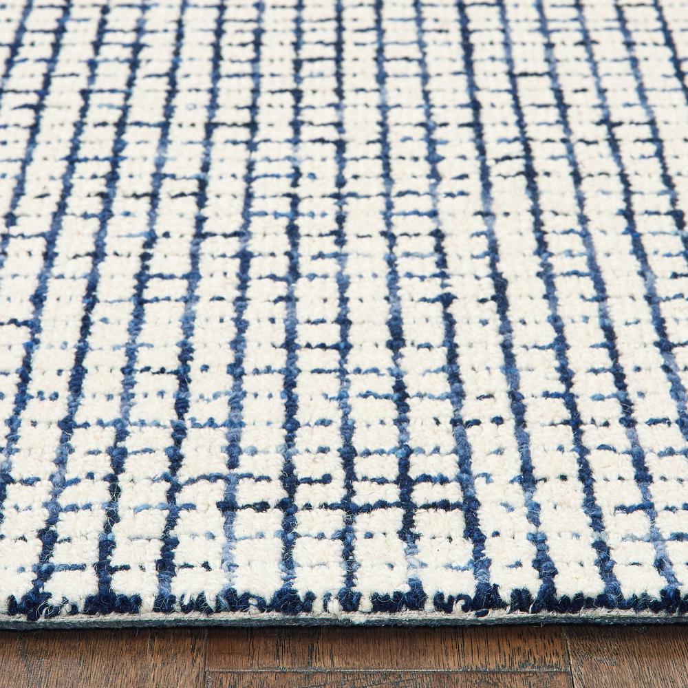 8’ x 10’ Navy and Ivory Grids Area Rug Ivory. Picture 7