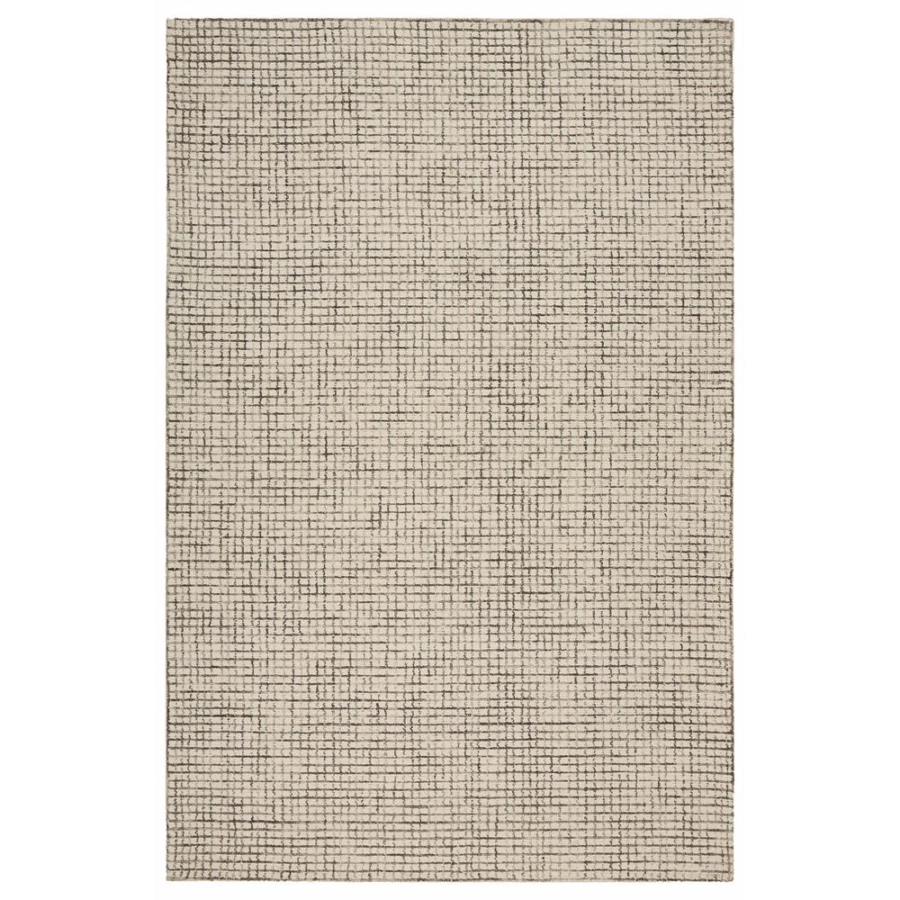5’ x 8’ Tan and Ivory Grid Area Rug Tan. Picture 1